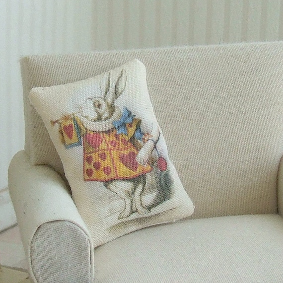Alice in Wonderland Gifts White Rabbit Pillow White Rabbit Cushion Alice in  Wonderland Decor Bunny Gift for Rabbit Lover Rabbit Throw Pillow 
