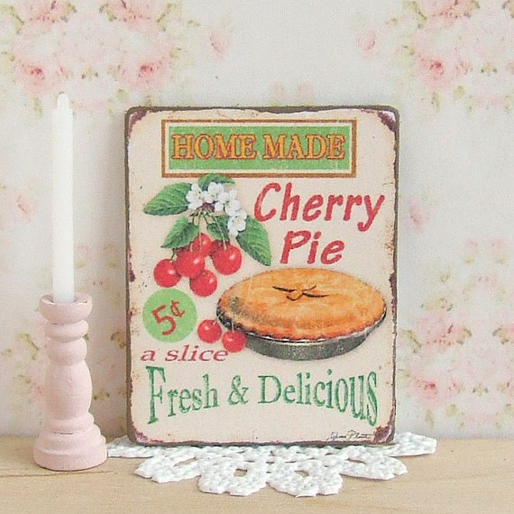 DOLLHOUSE MINIATURE ~ PIE SIGNS ~ SET OF 3