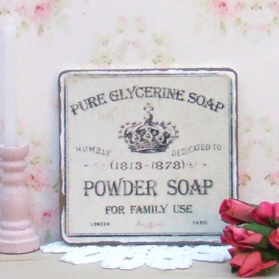 Dollhouse Miniature Powder Soap Sign Bathroom Picture Shop | Etsy