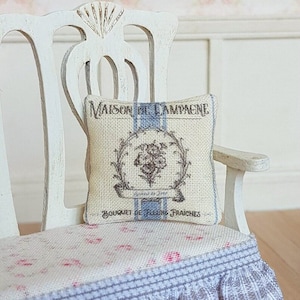 Dollhouse Miniature, French Sack Cushion, Dolls House Pillow, Soft Furnishings, Home Decor, Shabby Cottage Chic, Vintage Style, 1:12th Scale