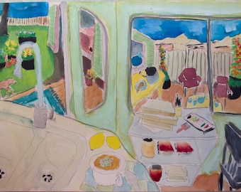 Two Lemons • large original Douglass Truth watercolor • 15" X 22"