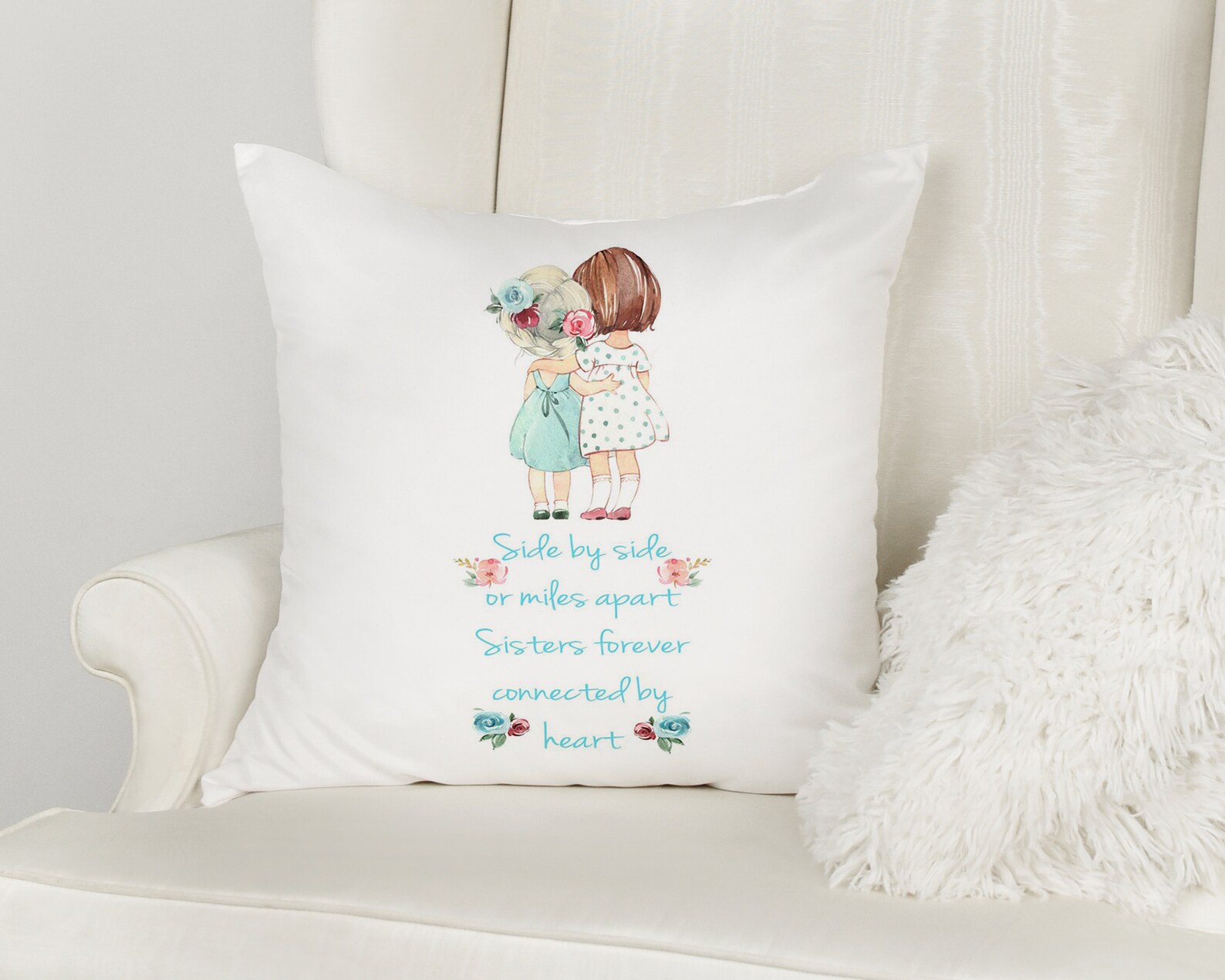 Sisters Pillow the perfect Birthday gift for a much loved Etsy