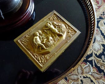 Gilded embossed cherub trinket box