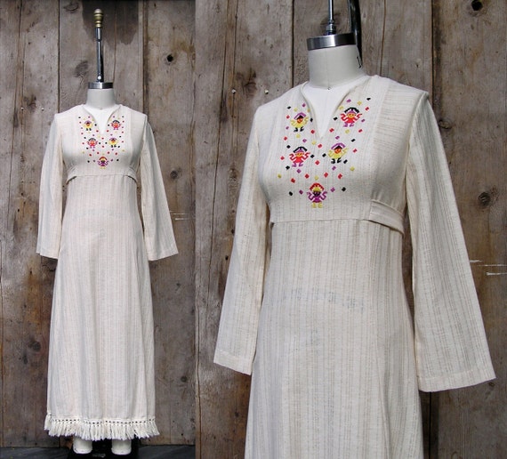 vintage 1970s DEADSTOCK bohemian dress  + authent… - image 1