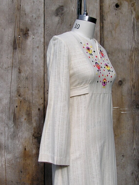 vintage 1970s DEADSTOCK bohemian dress  + authent… - image 4