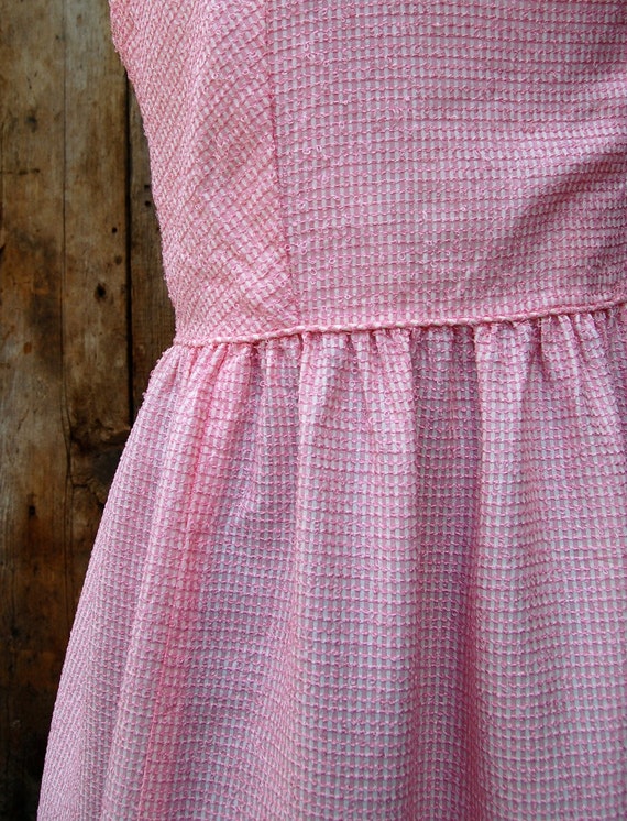 c. 1960s sundress + vintage 60s pink and white ch… - image 4