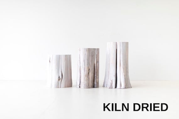 Modern Side Table, Nightstand, Mid Century, Tree Stump, Wood, End Table, Bedroom, Square, Cube, Small