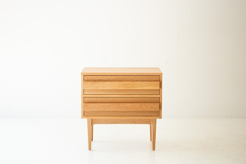 Modern Nightstand in White Oak - Etsy