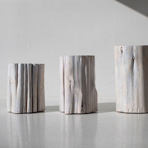 White Stump Side Table - Etsy