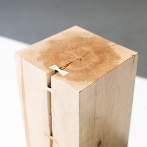 Wood Side Table with Bowties image 6