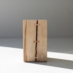 Wood Side Table with Bowties image 3