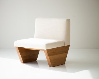 Modern Lotus Side Chair in White Oak