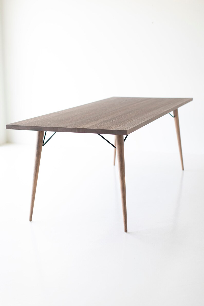 Dining Table Wood Tapered Leg Kitchen Table Etsy