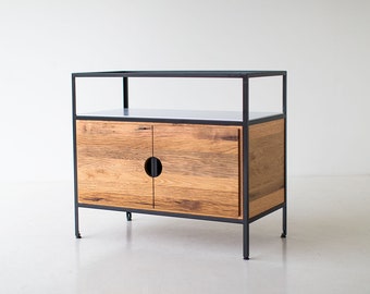 Mid Century Modern Wood and Black Chest