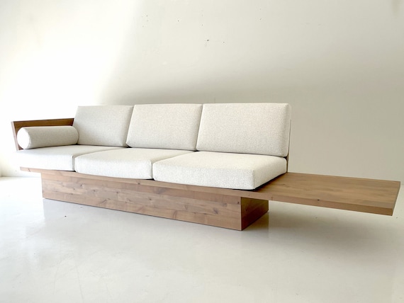 Suelo Modern Wood Sofa With Plinth Base 