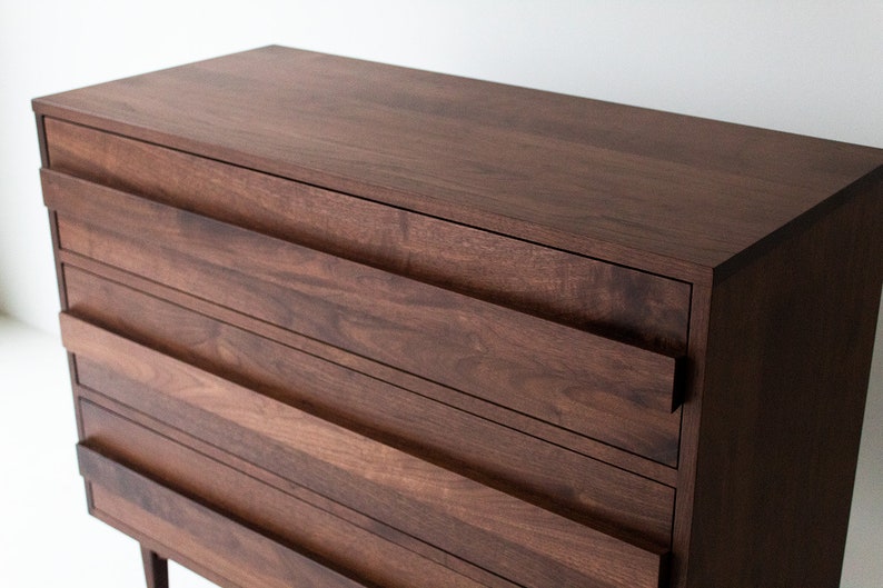 Modern Walnut 3-Drawer Dresser image 2