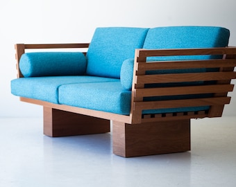 Modern Patio Furniture - Suelo Slatted Loveseat