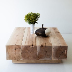 Modern Wood Beam Coffee Table - Etsy