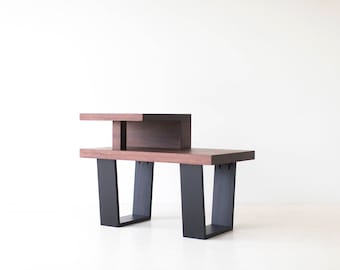 Mid Century Modern Side Table, Small Wood Side Table, Mid Century Minimal Furniture