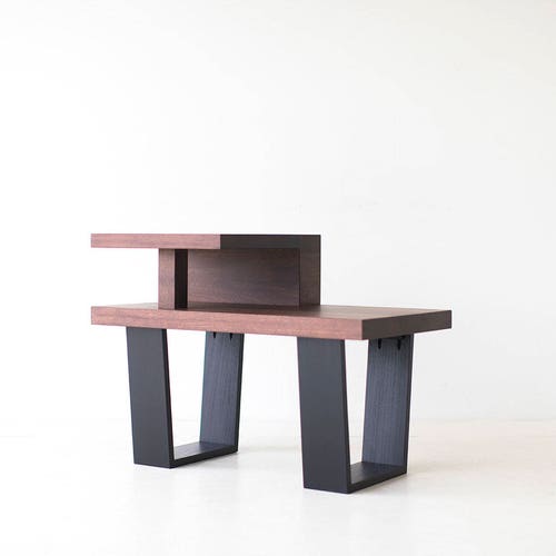 Mid Century Modern Side Table Small Wood Side Table Mid Etsy