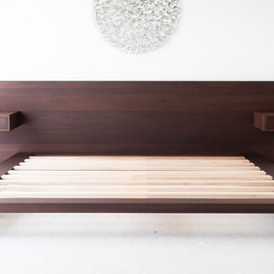 Platform Bed Walnut Back Rests Modern Platform Bed in Walnut - Etsy