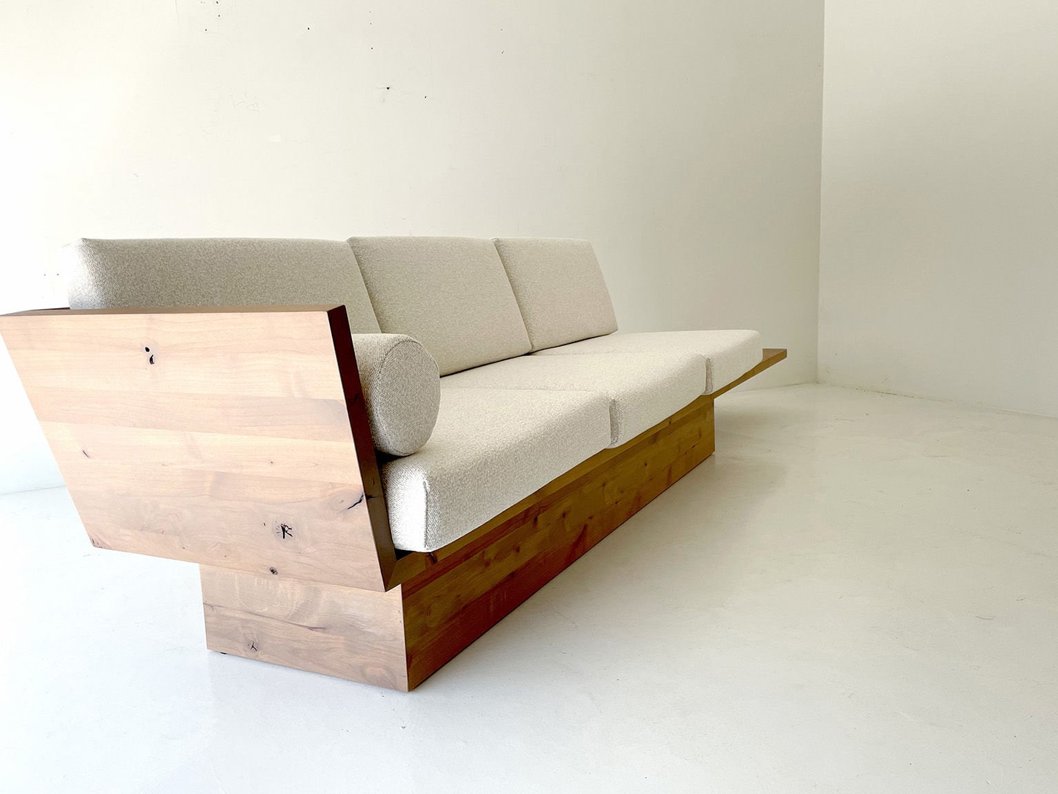 Suelo Modern Wood Sofa With Plinth Base Etsy UK