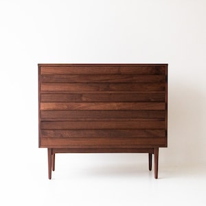 Modern Walnut 3-Drawer Dresser image 1