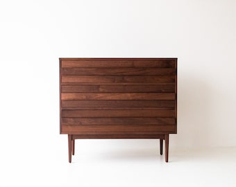 Modern Walnut 3-Drawer Dresser