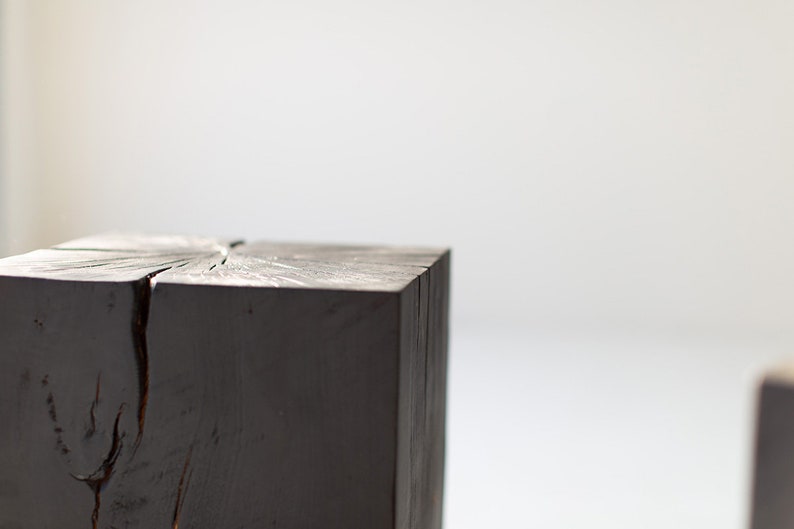 Modern Wood End Tables - Burnt Black Finish image 4