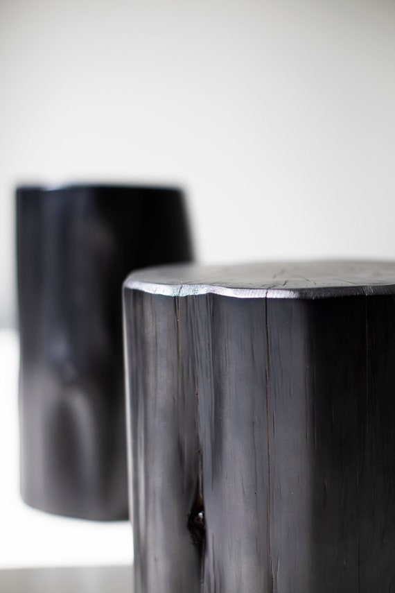 Black stump side table deals