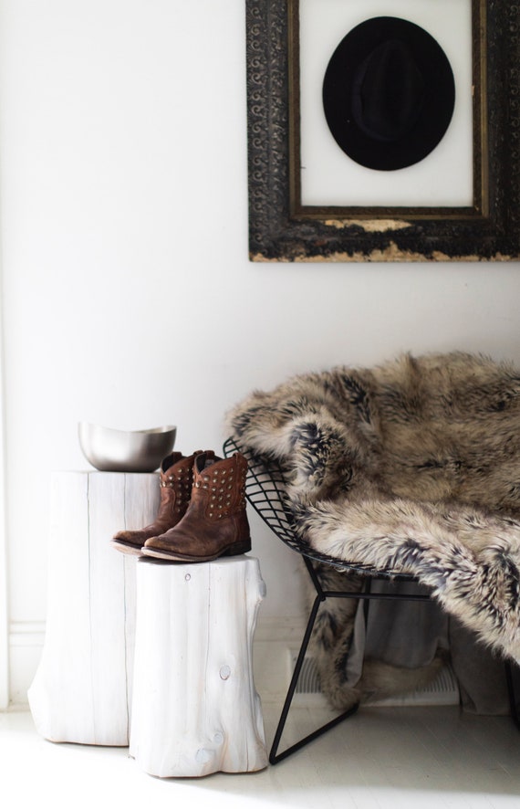 White stump side table discount
