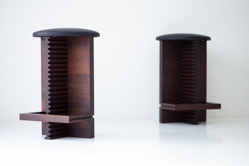 Modern Stool Collection Modern Counter Stools in Walnut, Cicely Collection - Etsy