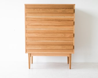 Mid Century Modern White Oak Dresser