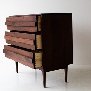 Modern Walnut 3-Drawer Dresser image 6