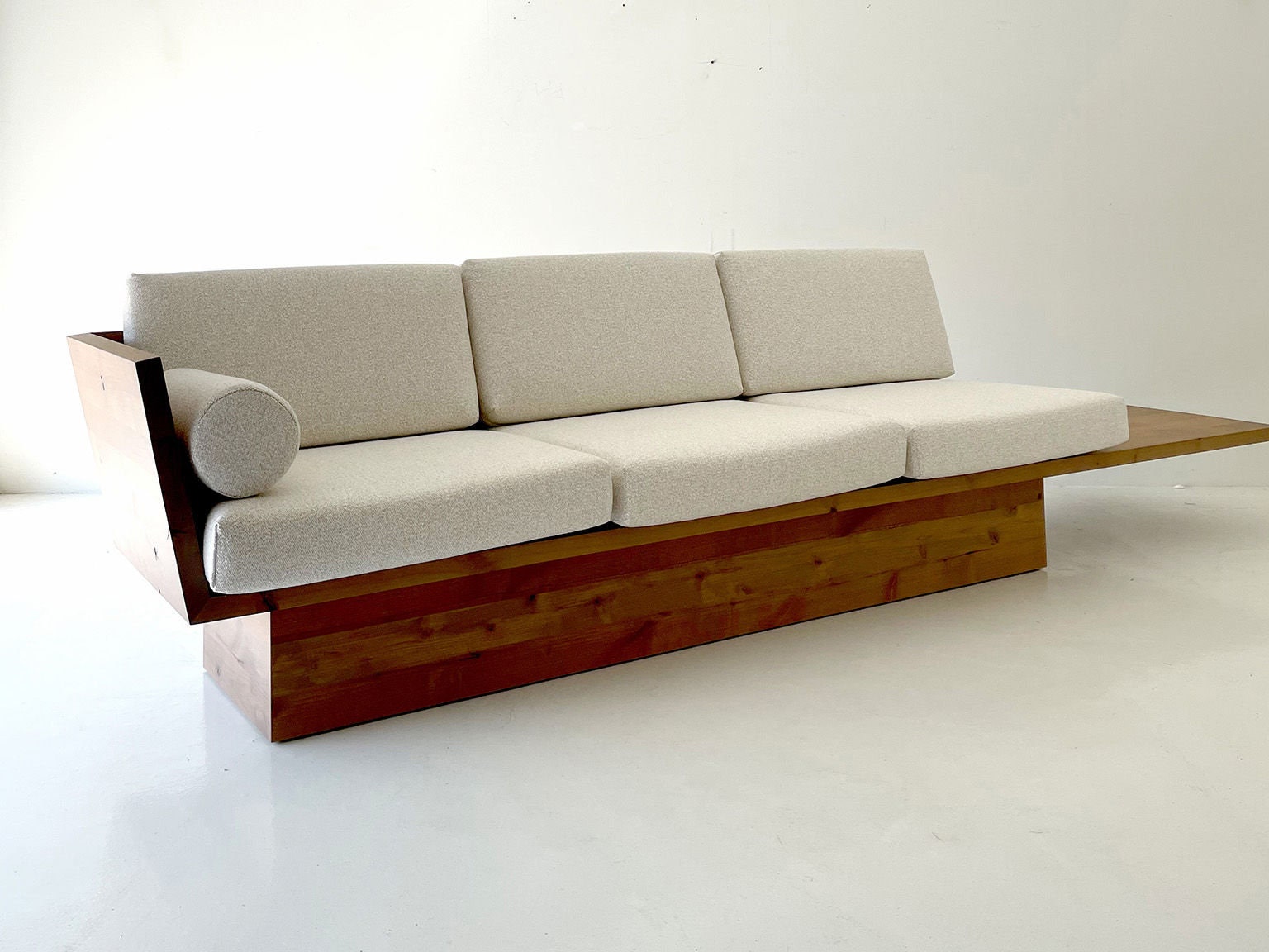 Suelo Modern Wood Sofa With Plinth Base Etsy UK