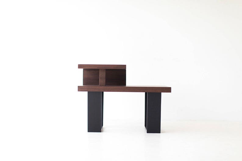 Mid Century Modern Side Table Small Wood Side Table Mid Etsy