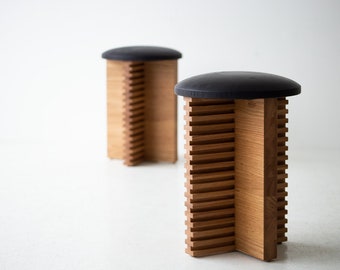 Modern white oak stool - the cicely