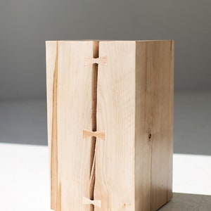 Wood Side Table with Bowties image 7