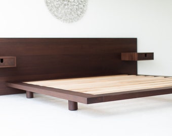 Modern Platform Bed in Walnut