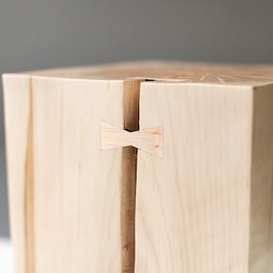 Wood Side Table with Bowties image 2