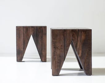 Solid Wood Modern Side Table - The Large Vega