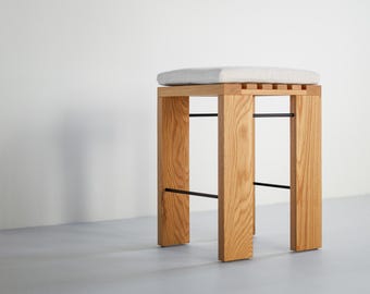 Simple White Oak Counter Stool
