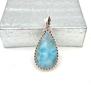Sterling Silver Larimar Teardrop Pendant