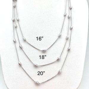 Sterling Silver Moon Cut Bead Necklace