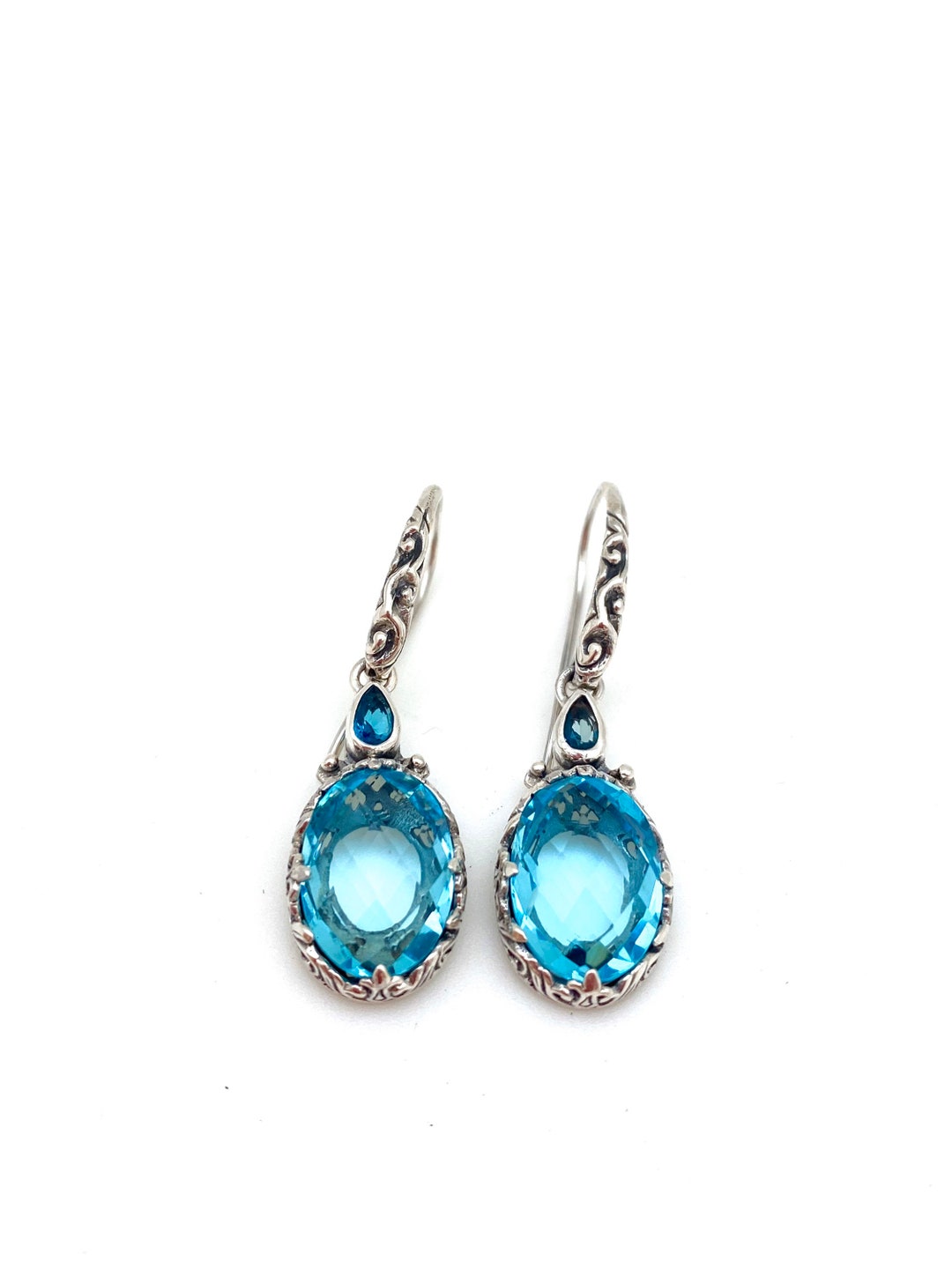 Blue Topaz .925 Sterling Silver Earrings from Bali main image 1
