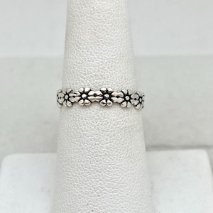 Simple Sterling Silver Floral Band