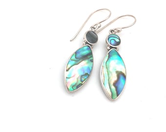 Sterling Silver and Abalone Drop Earrings