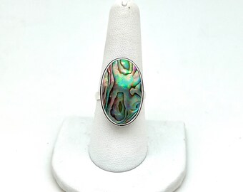 Sterling Silver and Abalone Statement Ring