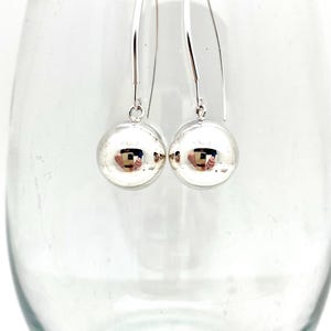Sterling Silver Hanging Ball Bali Earrings