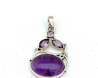 Sterling Silver and Amethyst Pendant